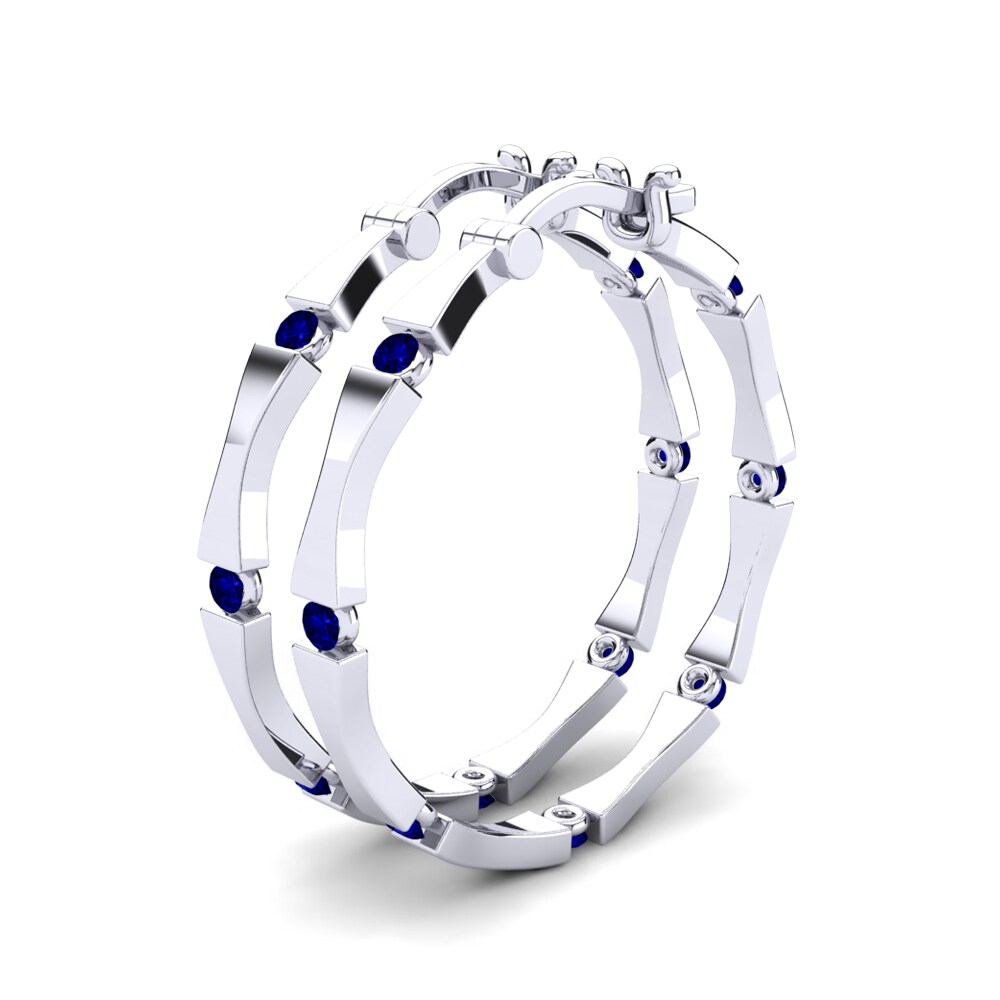 Đá Zirconia Xanh Lam Bông tai nữ Aloisia 25 mm