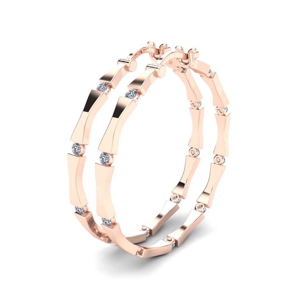 Or rose 585 Boucle d'oreille femme Aloisia 32 mm