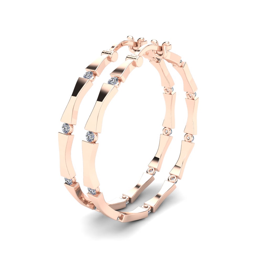 Różowe Złoto 375 Diament Laboratoryjny Kolczyk damski Aloisia 32 mm