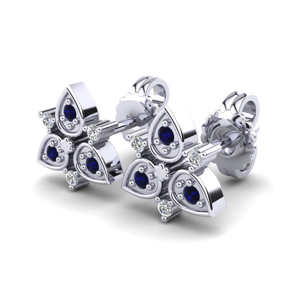 Donker Blauwe Zirkoon Dames Oorbellen Alvenas