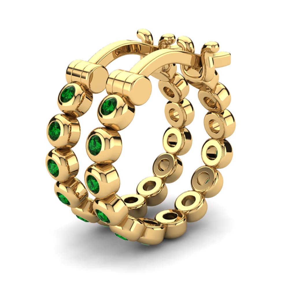 Zircone Vert Boucle d'oreille femme Alvernia 12 mm