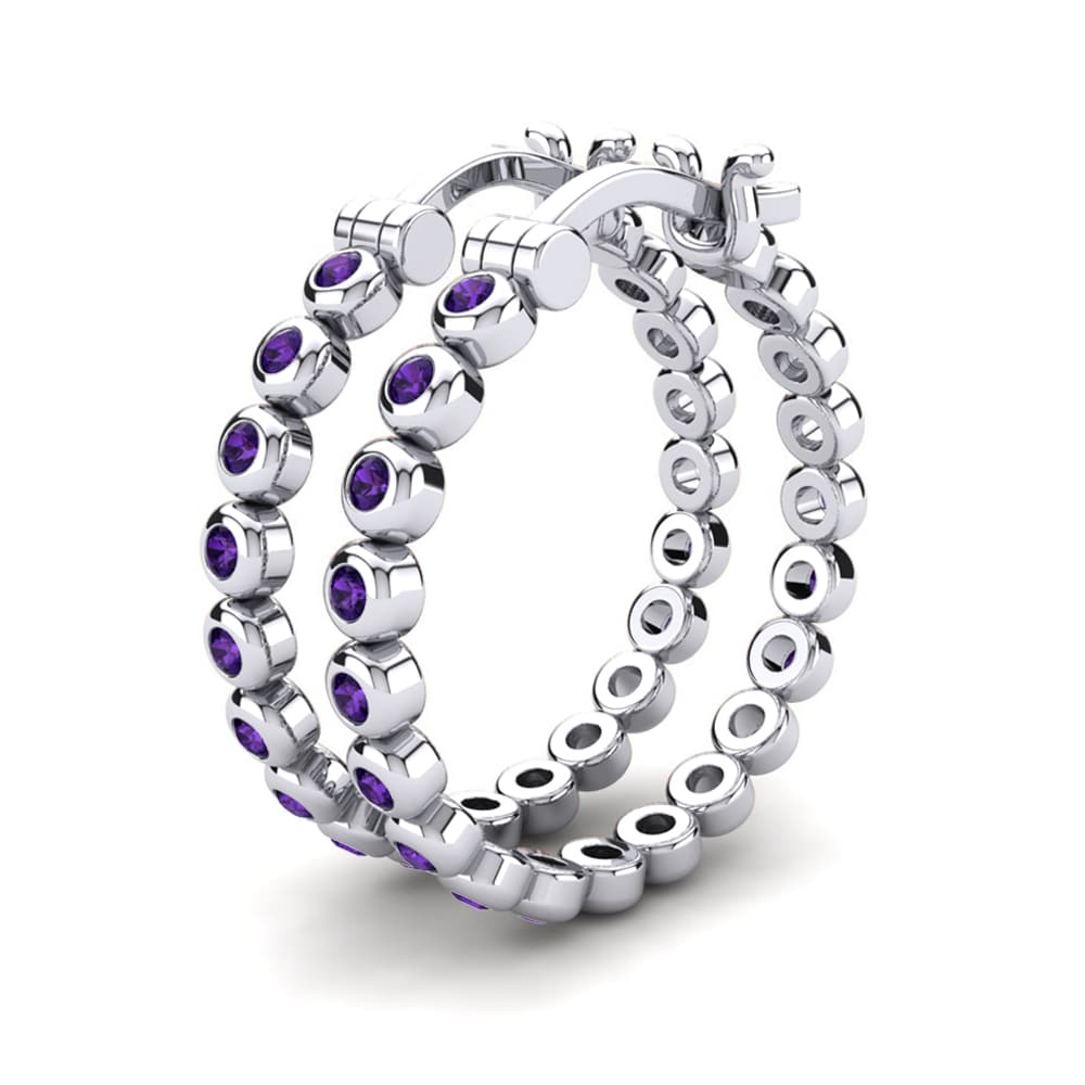 Améthyste Boucle d'oreille femme Alvernia 18 mm