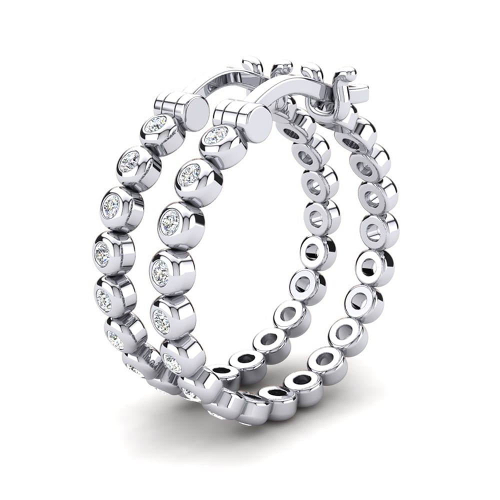 Moissanite Boucle d'oreille femme Alvernia 18 mm