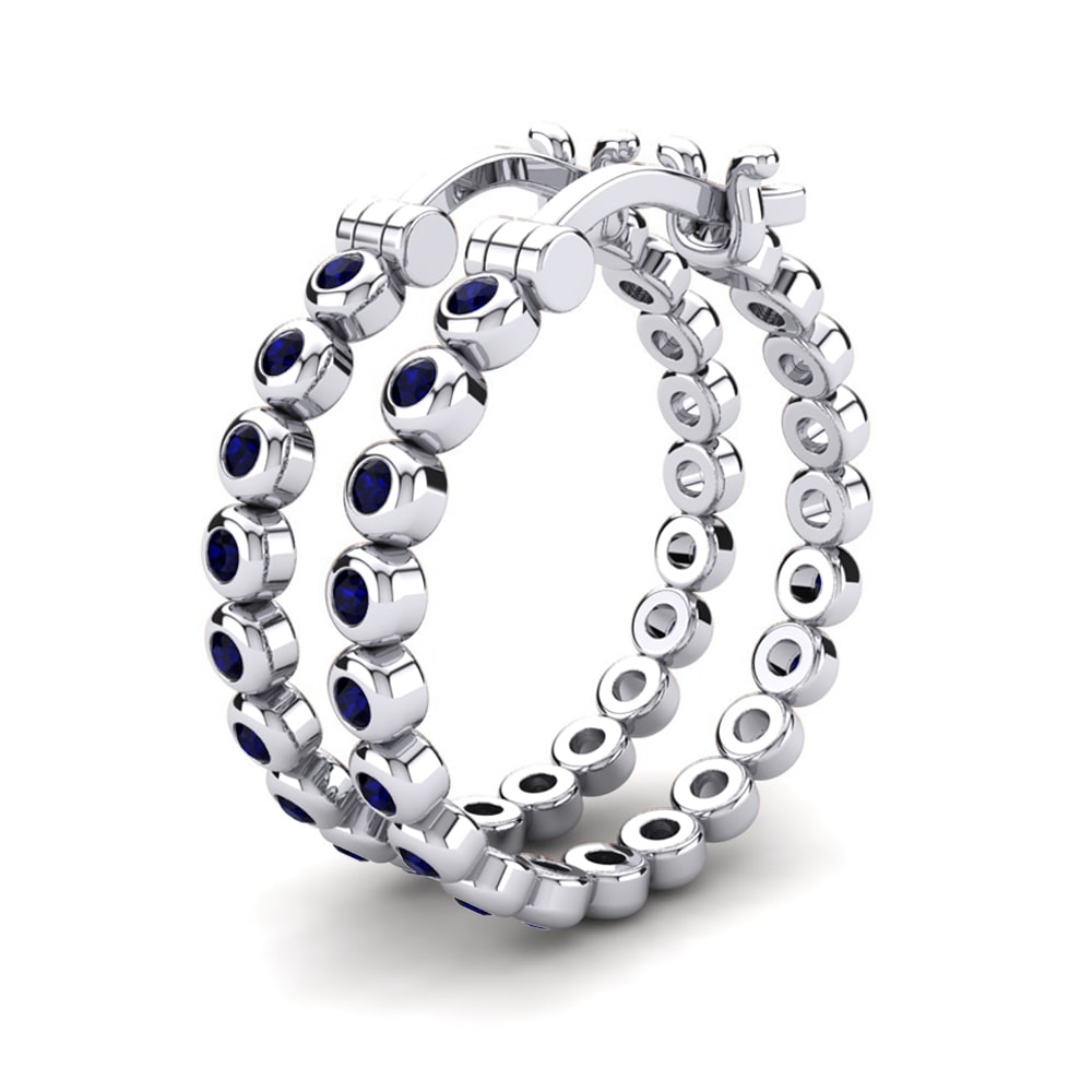 Circonita Azul Oscuro Pendiente de mujer Alvernia 18 mm