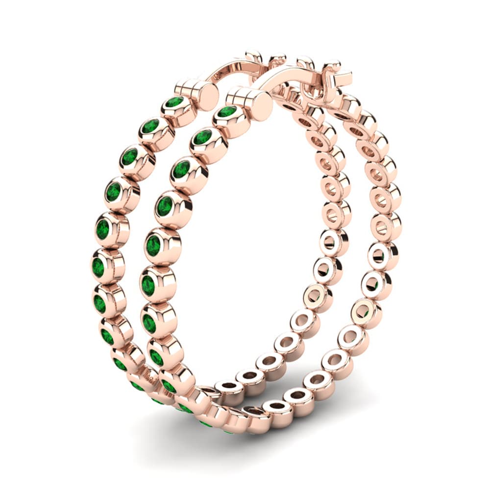 Or rose 585 Boucle d'oreille femme Alvernia 25 mm