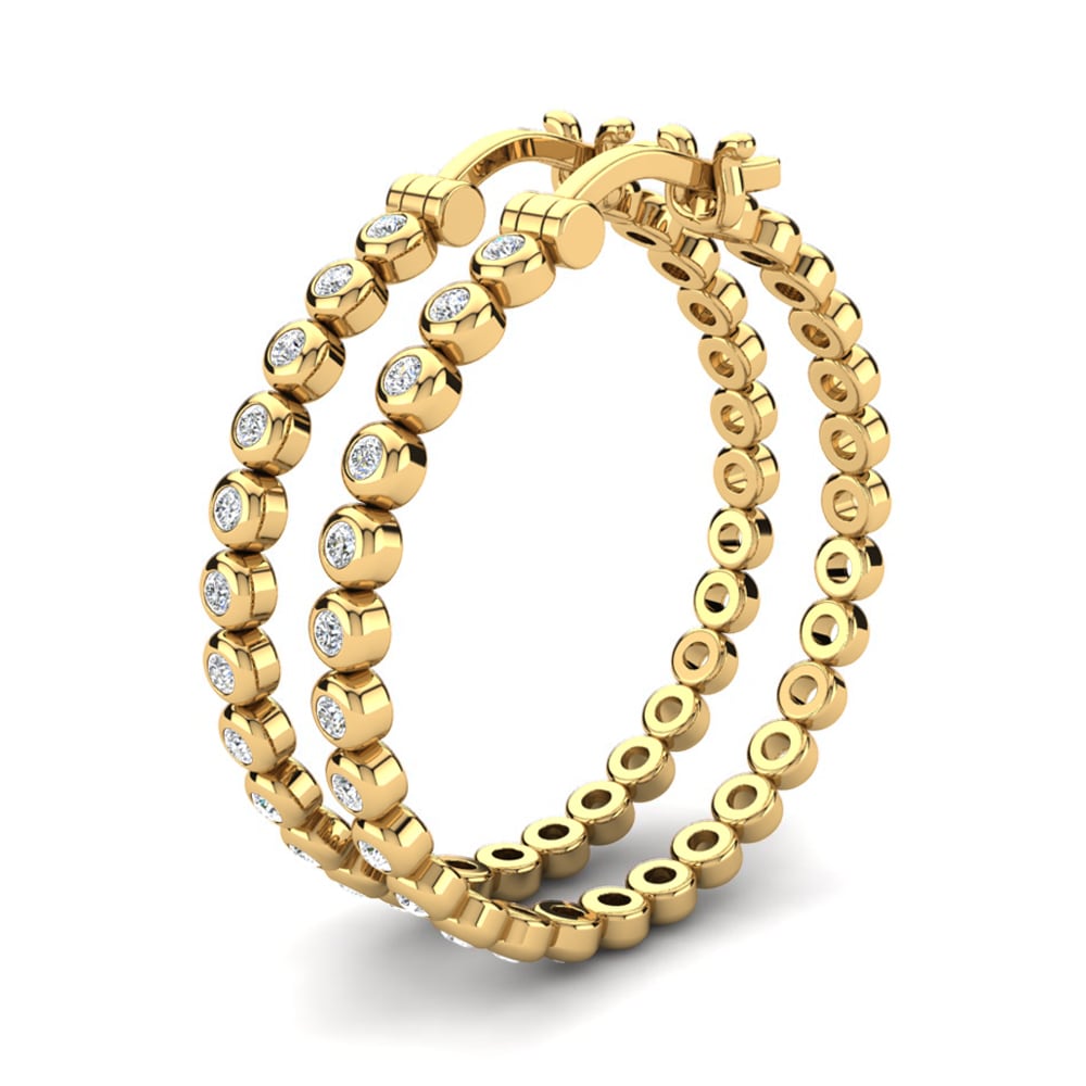 Diamant De Synthèse Boucle d'oreille femme Alvernia 25 mm
