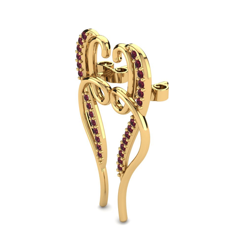 18k Oro Amarillo Granate Pendiente de mujer Amiran
