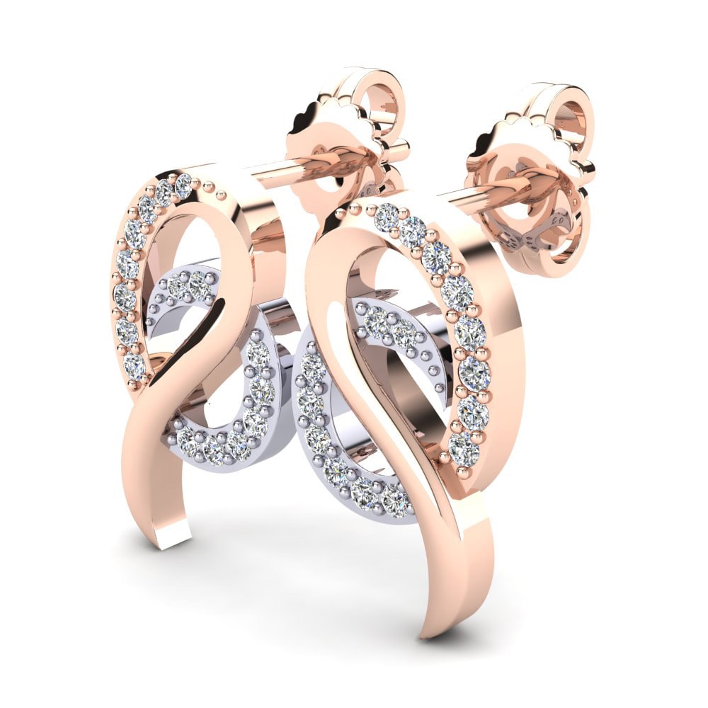 9k Oro Rosa & Blanco Pendiente de mujer Anise