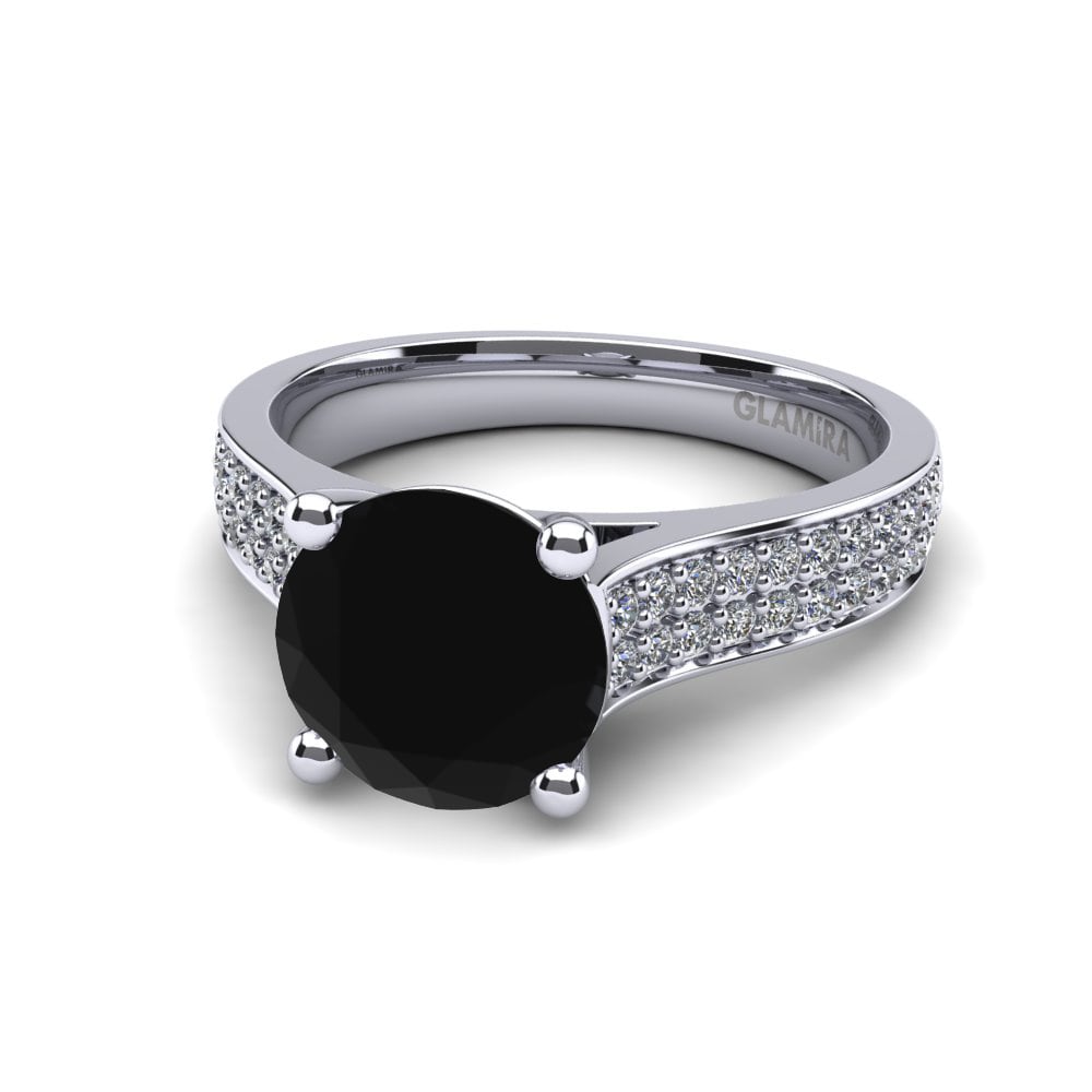 Ónix Negro Anillo de compromiso Arella 2.0 crt