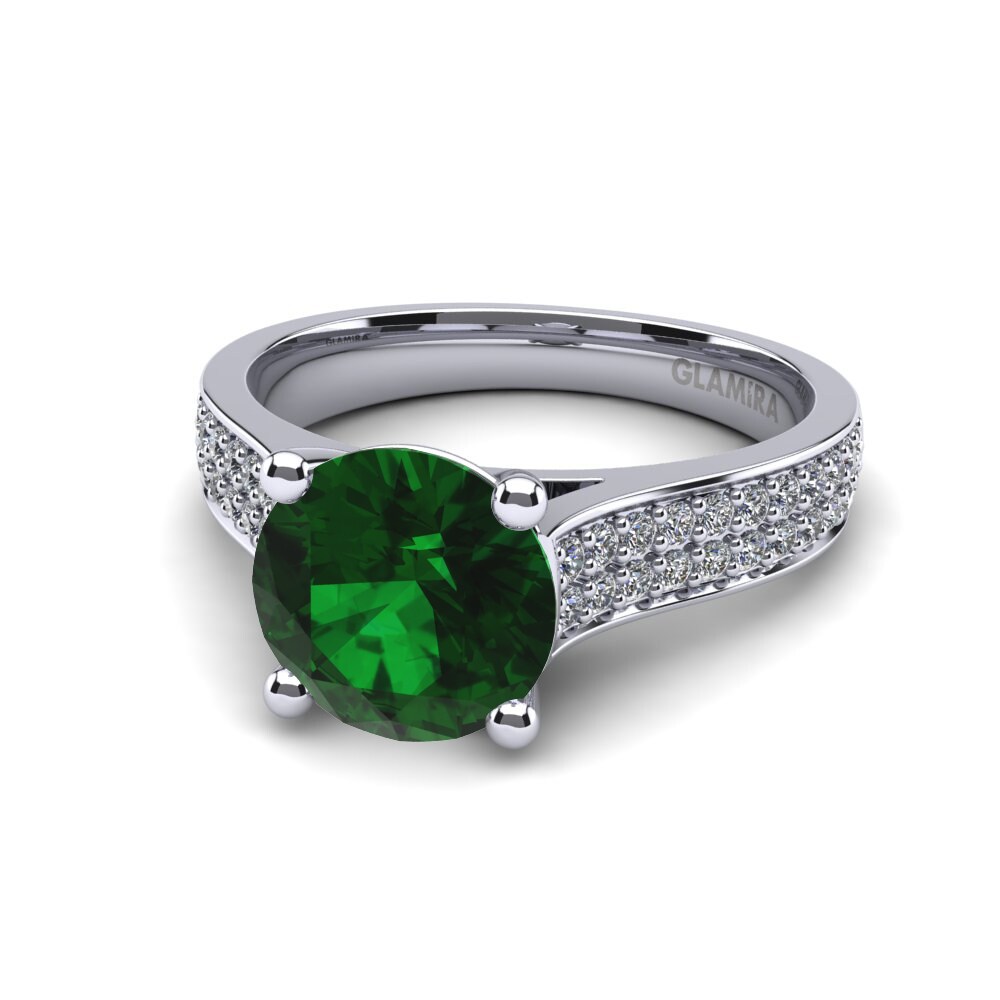 Esmeralda (creada en laboratorio) Anillo de compromiso Arella 2.0 crt
