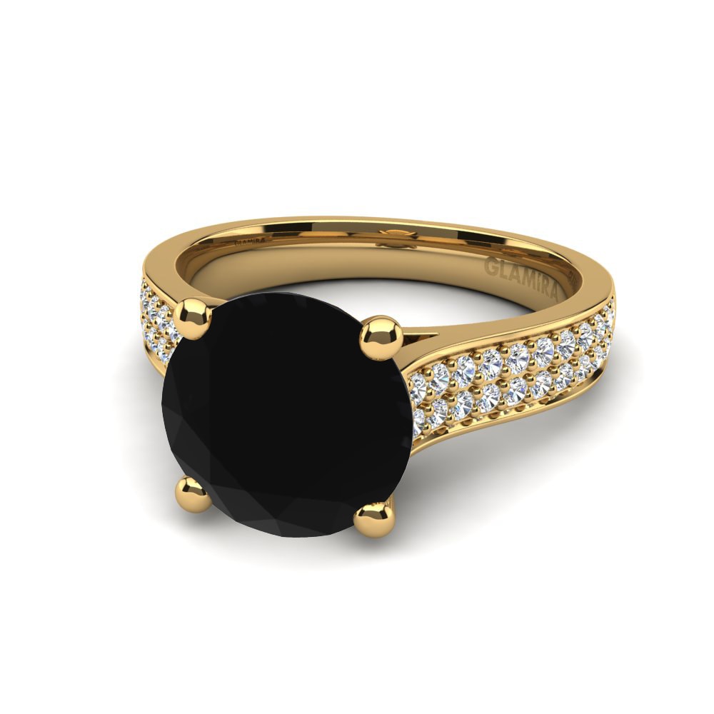 Ónix Negro Anillo de compromiso Arella 3.0 crt