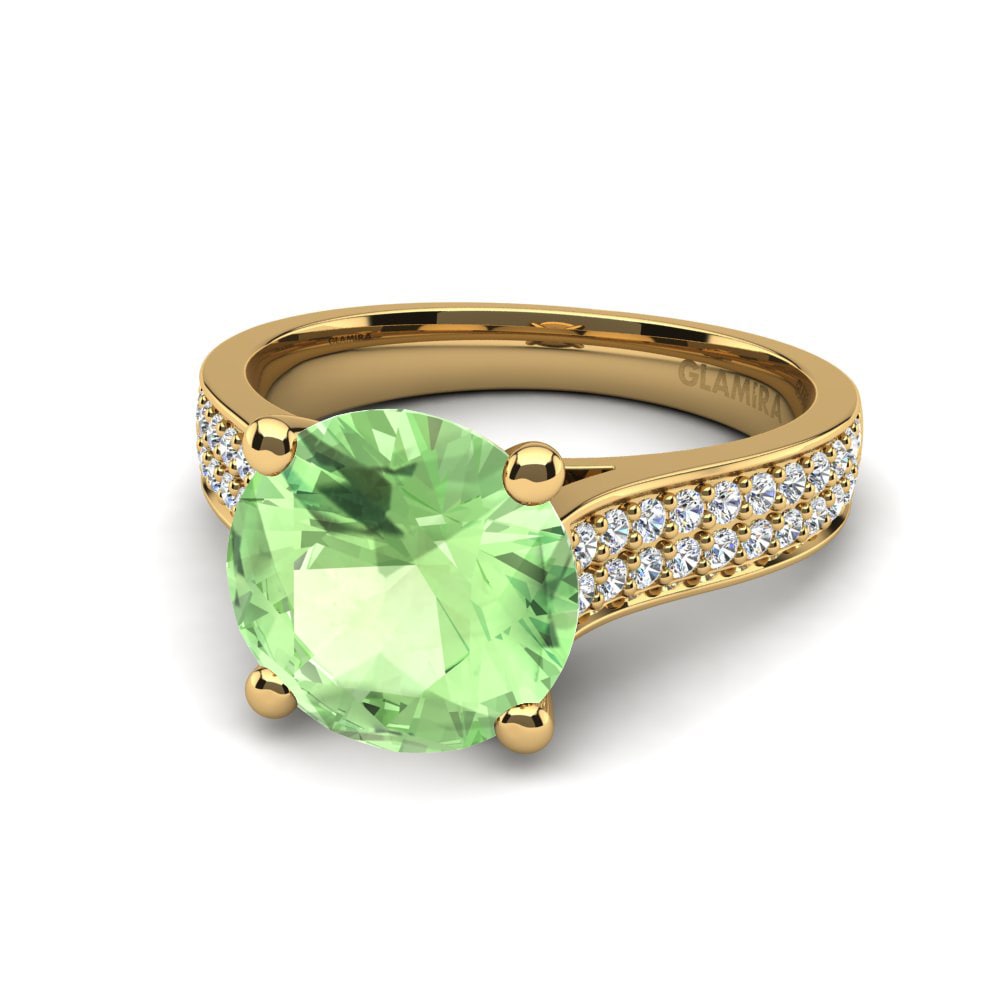 Green Amethyst Engagement Ring Arella 3.0 crt