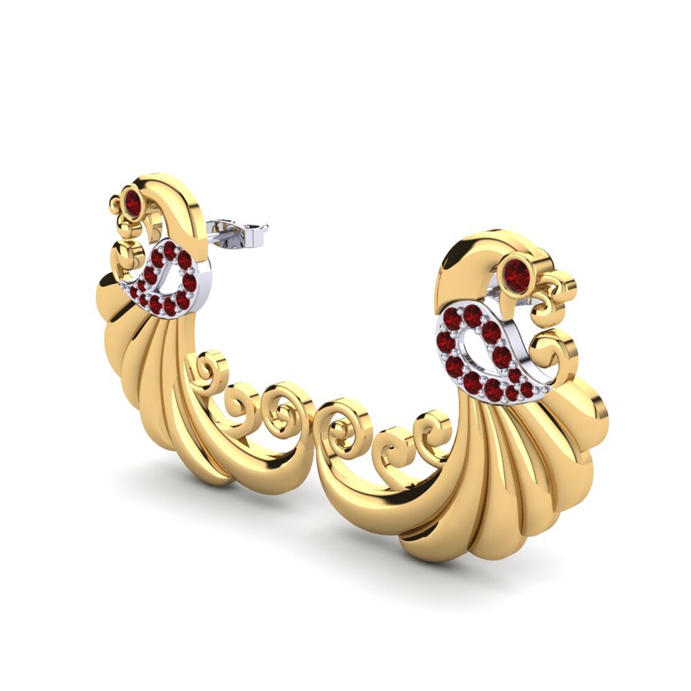 14k Oro Blanco & Amarillo Pendiente de mujer Arikal