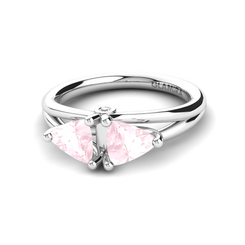 Or Blanc 9k Quartz Rose Bague Arisu
