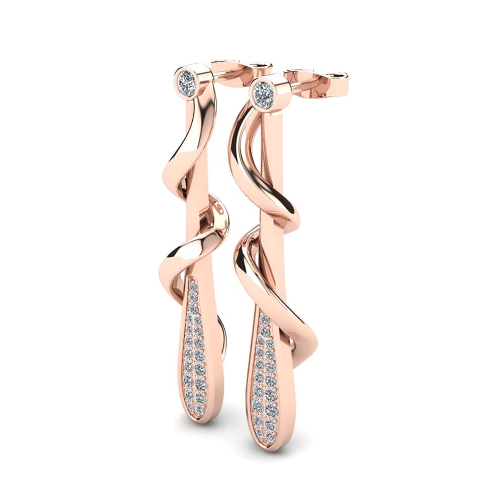Oro Rosso 750 Zaffiro Bianco Orecchino da donna Arsal