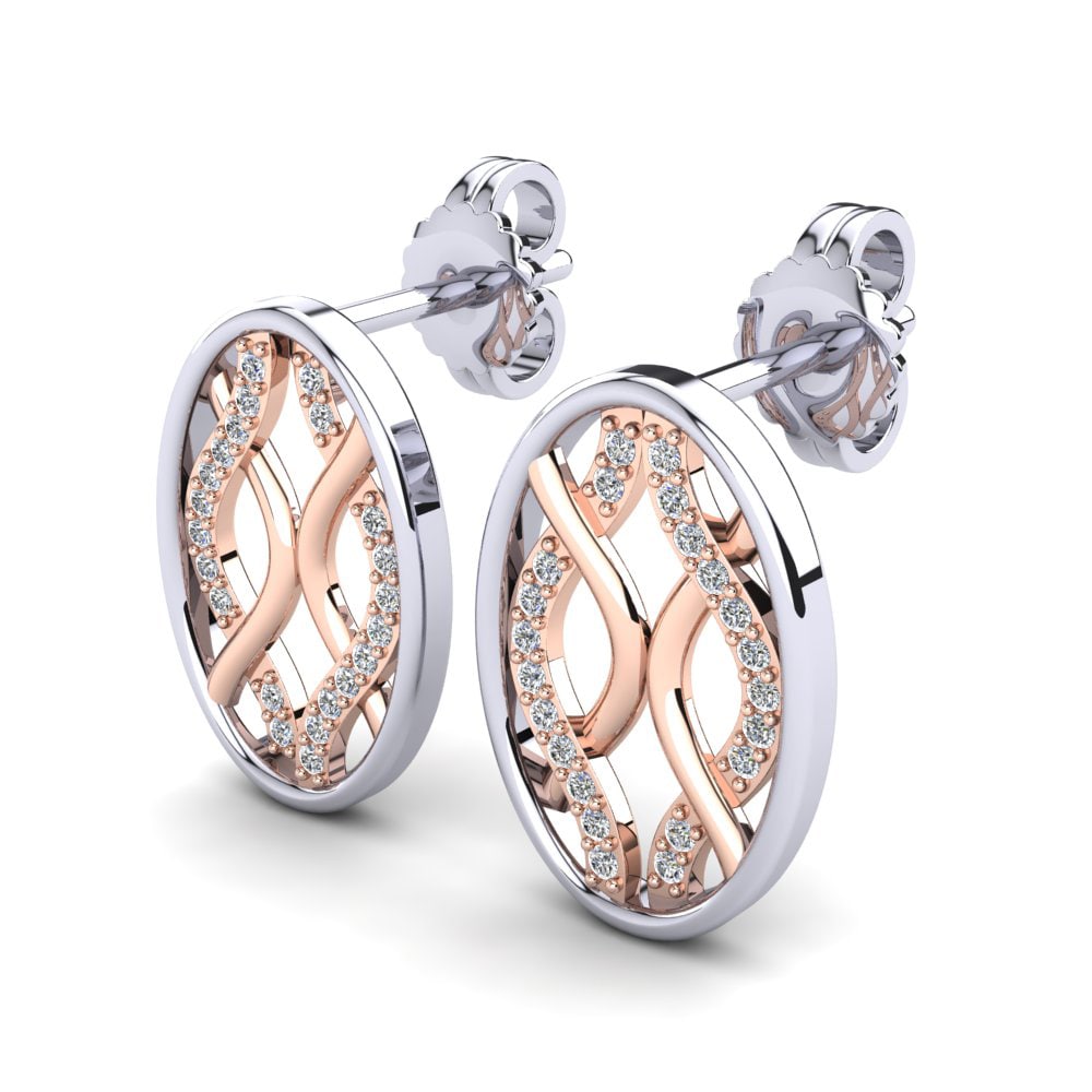 9k Oro Rosa & Blanco Pendiente de mujer Ashleah