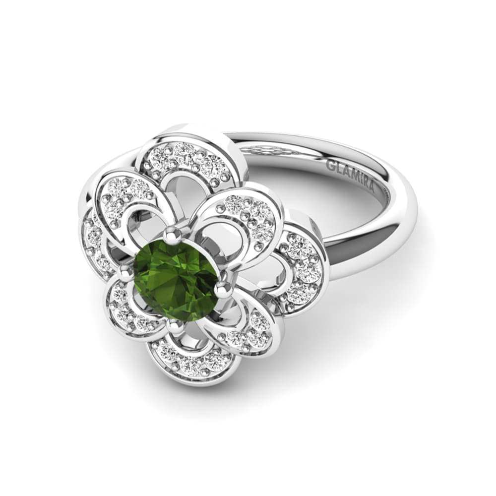 950 Platinum Green Tourmaline Ring Aubina
