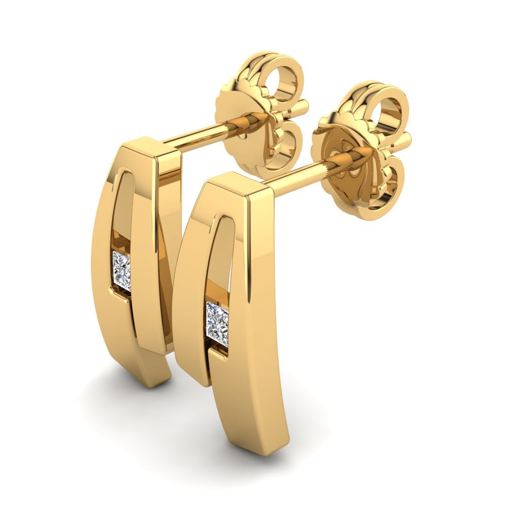14k Oro Amarillo Princesa Pendiente de mujer Audelia