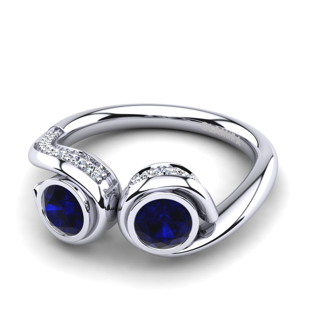 Zircone Bleu Foncé Bague Balena