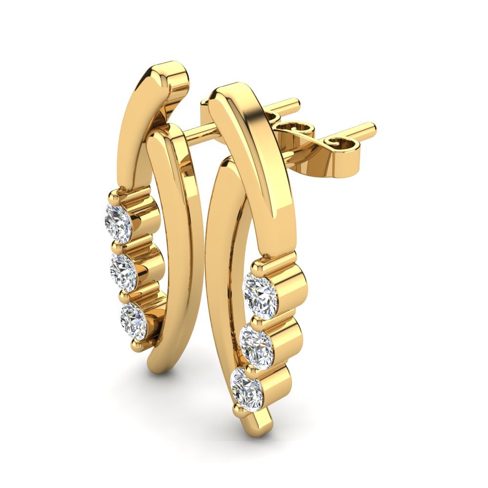 yellow-375 diamante-safira Brincos Feminino Beder