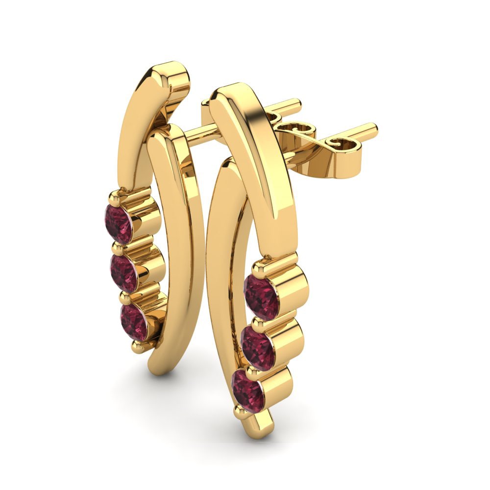 14k Oro Amarillo Granate Pendiente de mujer Beder