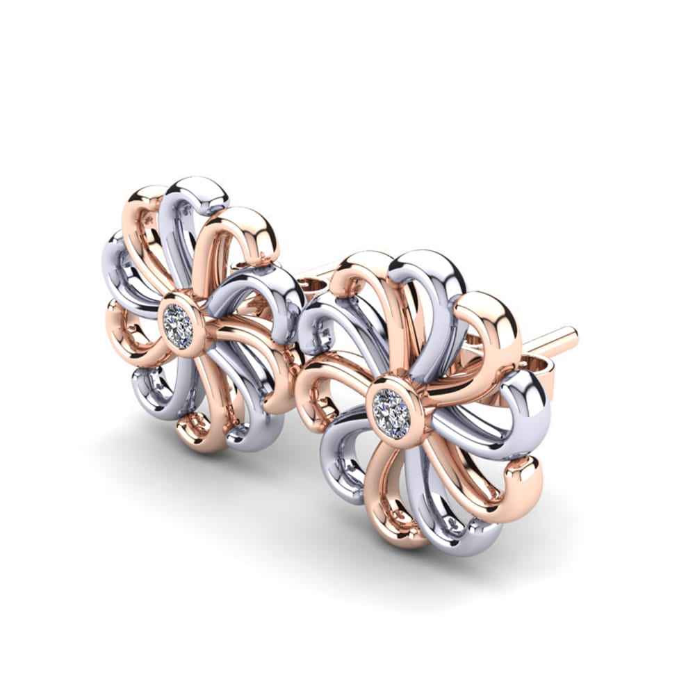 9k Oro Rosa & Blanco Pendiente de mujer Bedia