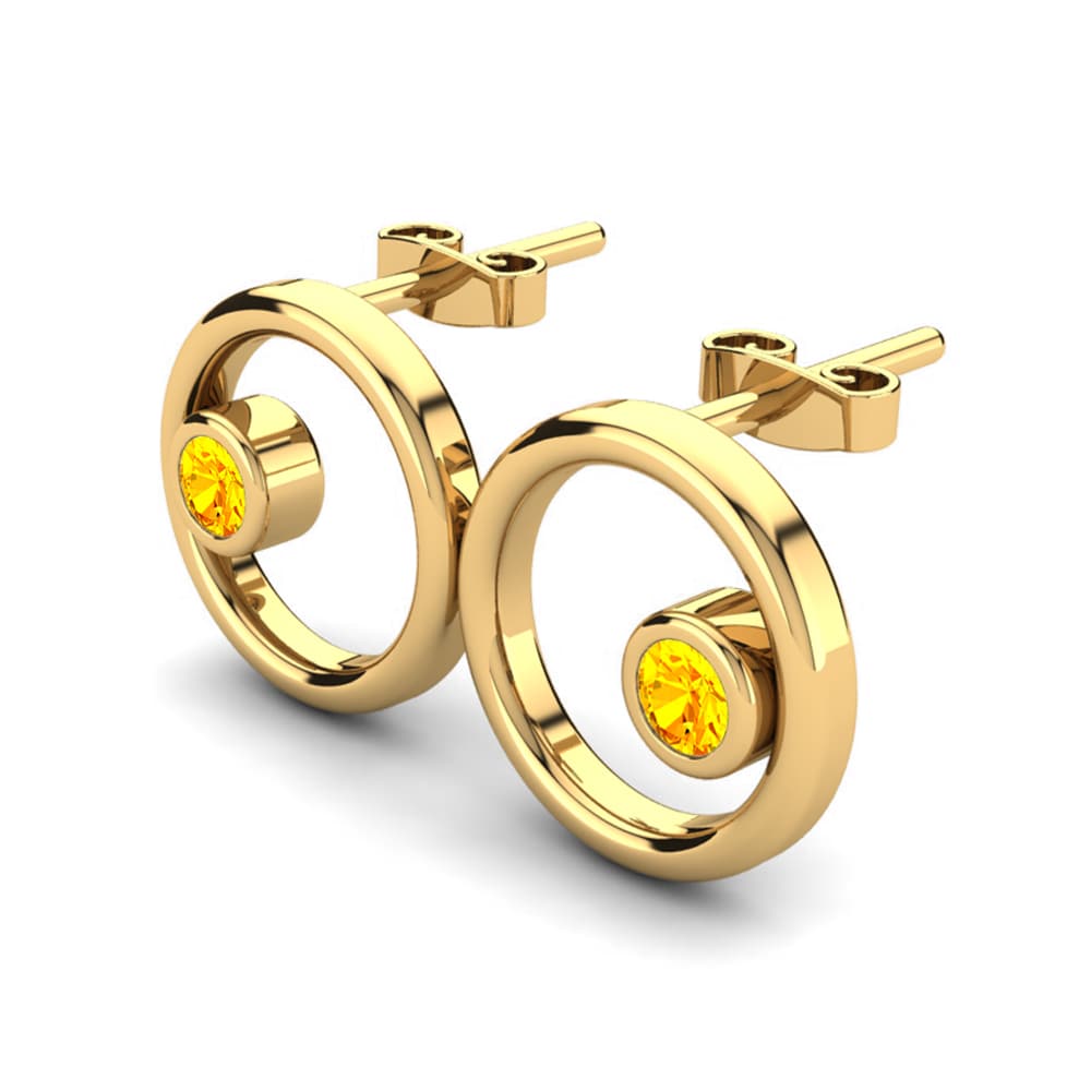 14k Oro Amarillo Citrino Pendiente de mujer Bedirnisa