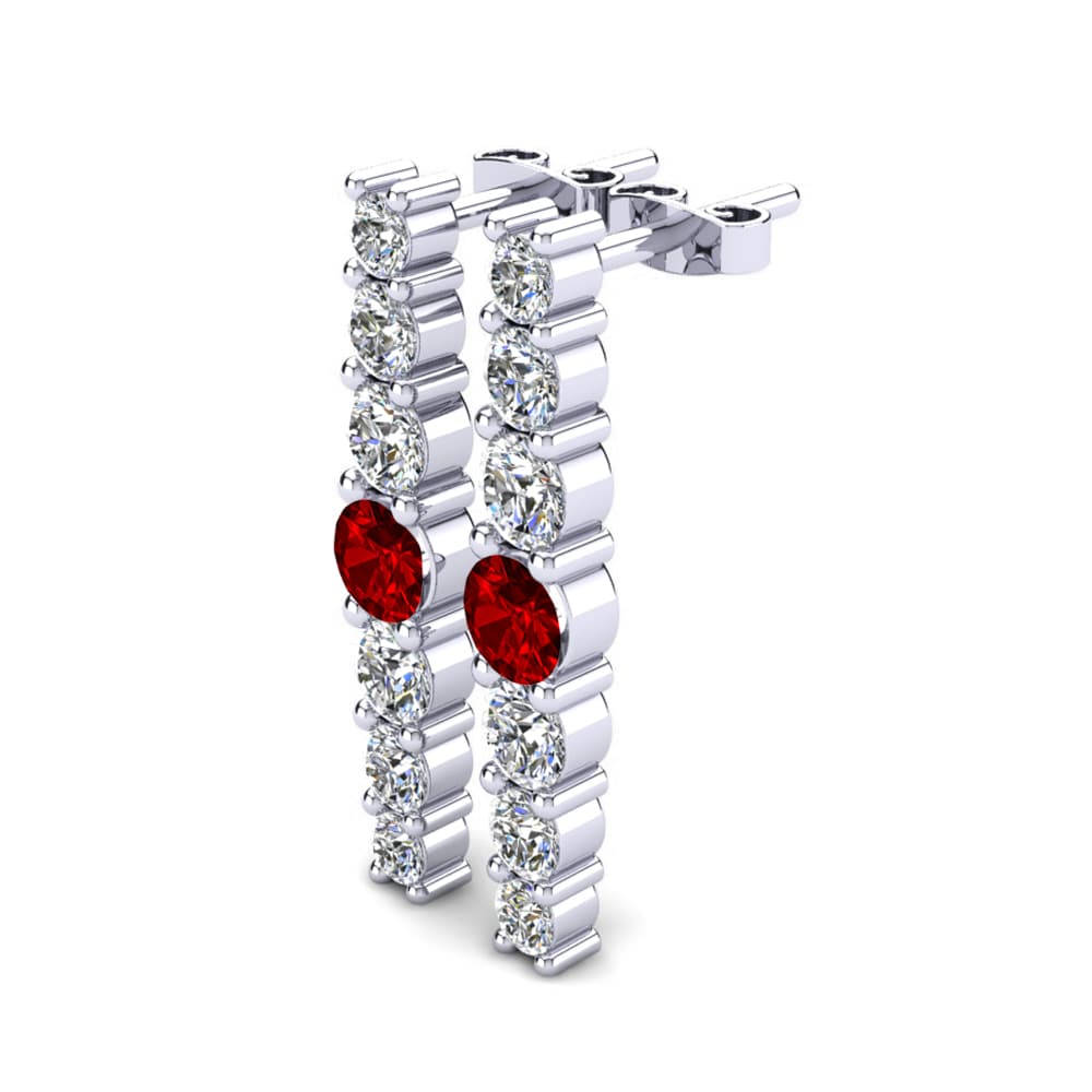 Đá Zirconia Đỏ Bông tai nữ Bedreka