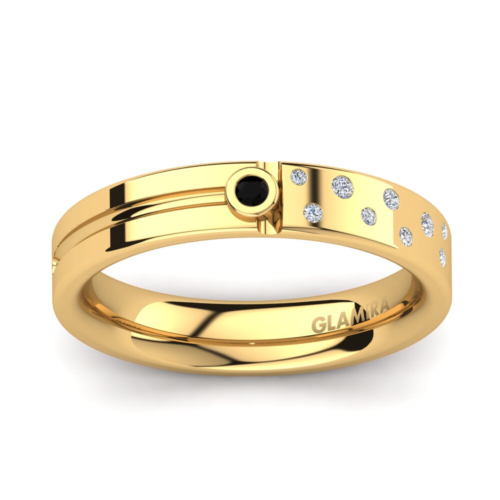9ct Yellow Gold Black Sapphire Men's Ring Bellanca