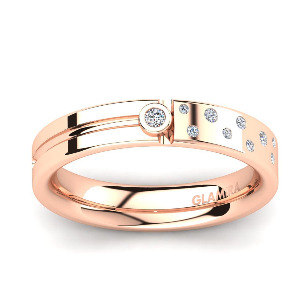 14ct Rose Gold White sapphire Men's Ring Bellanca