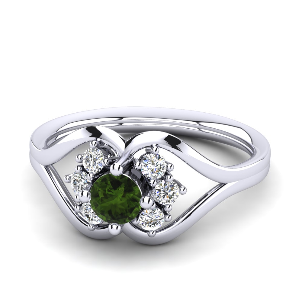 950 Platinum Green Tourmaline Ring Bernelle