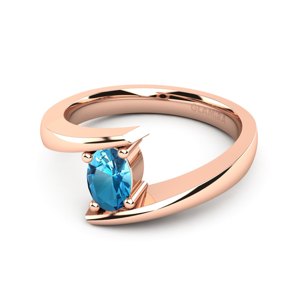 Topacio azul Anillo de compromiso Bernice