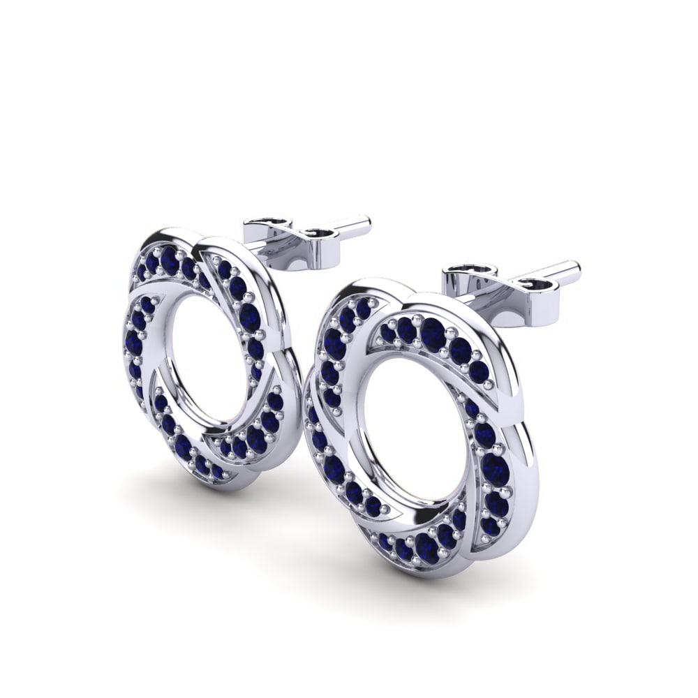 Donker Blauwe Zirkoon Dames Oorbellen Besalet