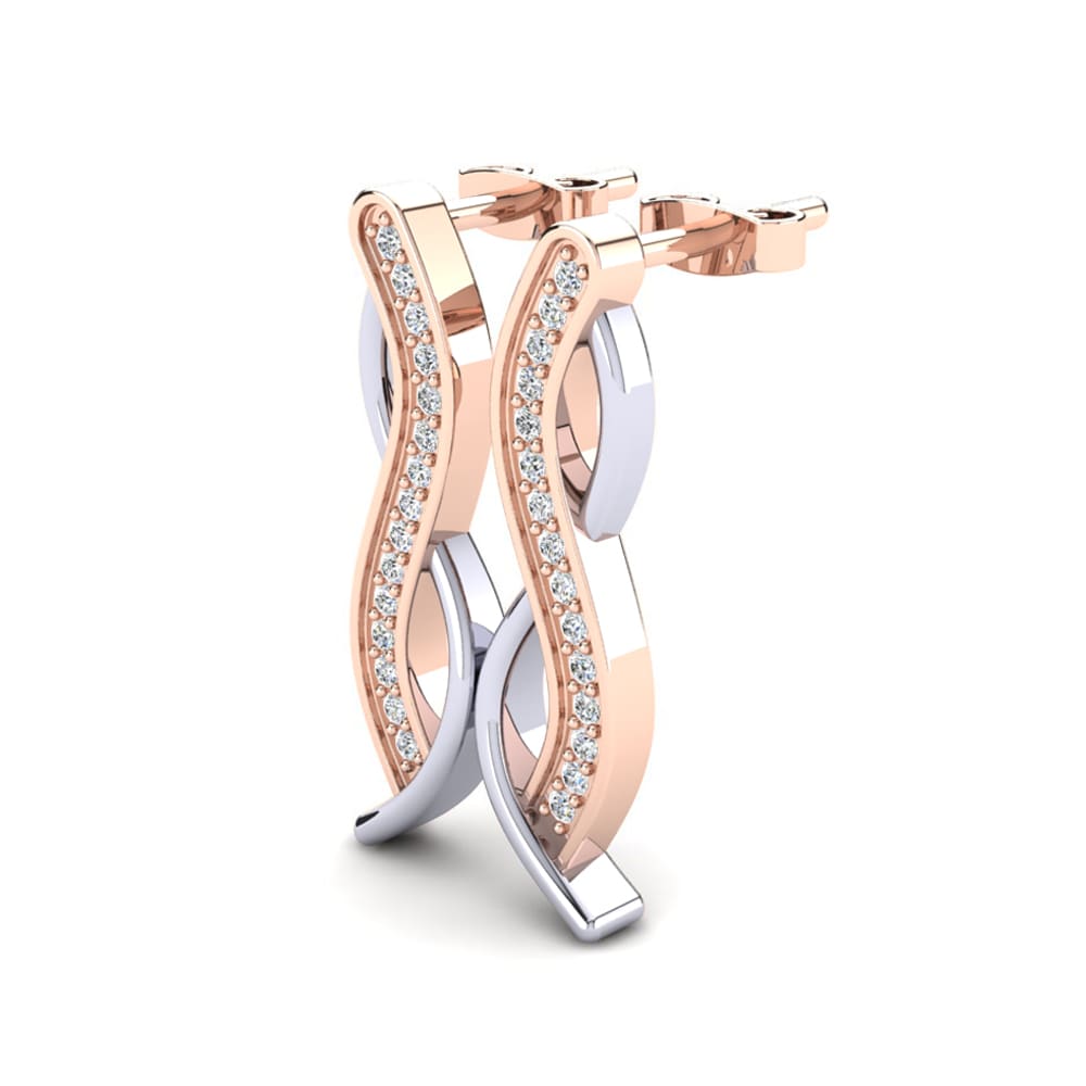 9k Oro Rosa & Blanco Pendiente de mujer Bihine