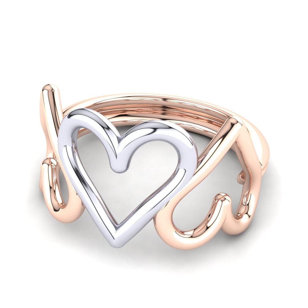 18k Oro Rosa & Blanco Anillo Bogomila