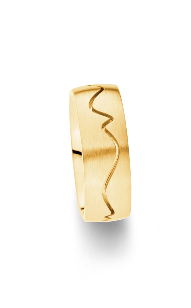 14k Oro Amarillo Anillo Boda Hombre Charming Pattern