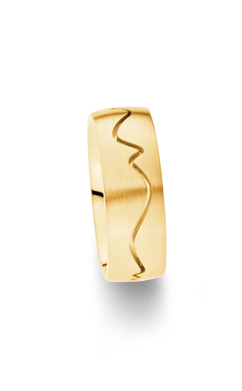 Anillo Boda Hombre Charming Pattern 9k Oro Amarillo