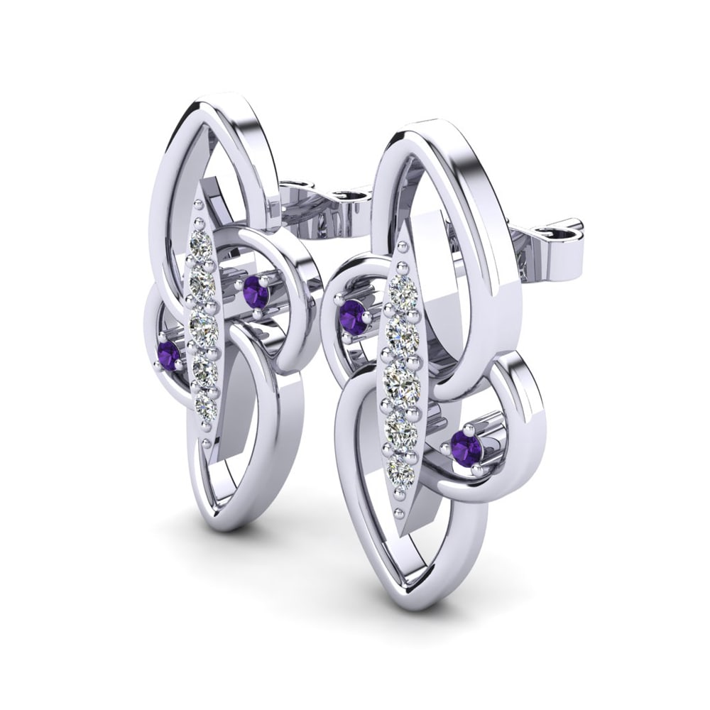 Améthyste Boucle d'oreille femme Canel