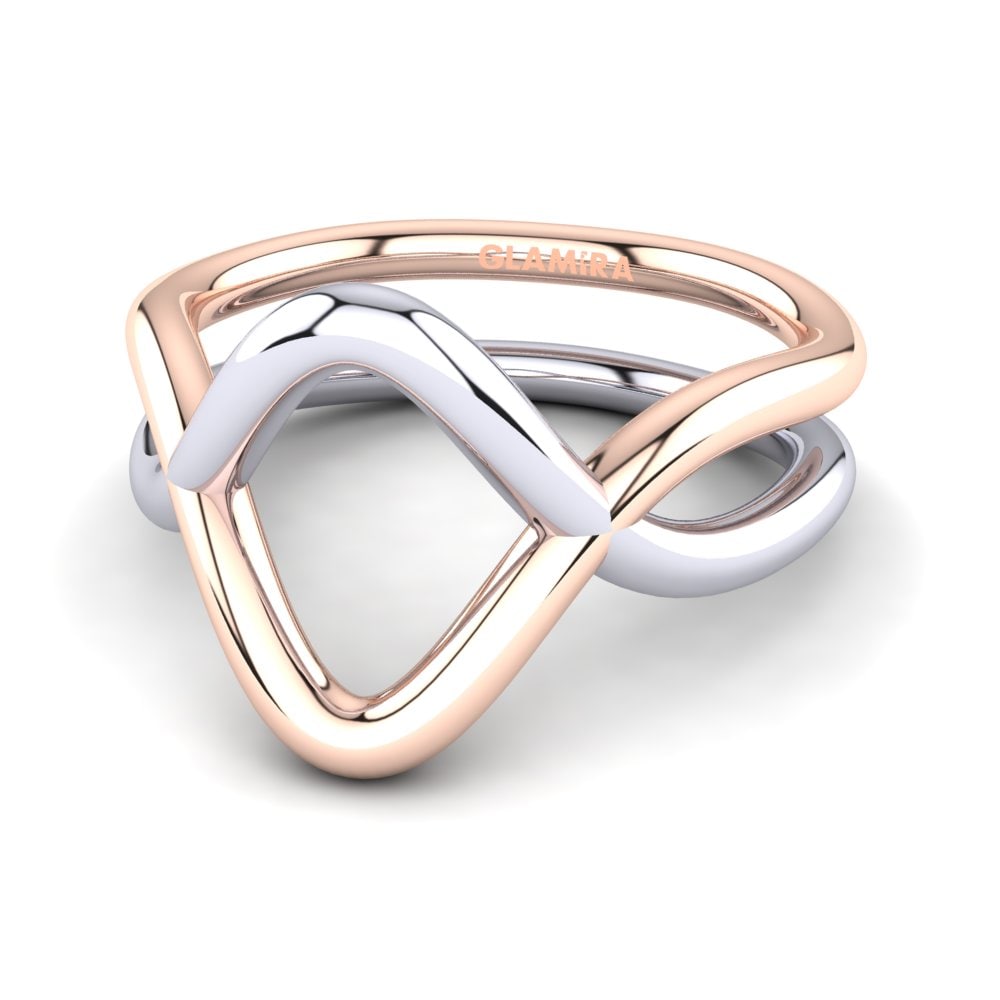 9k Oro Rosa & Blanco Anillo Cascate