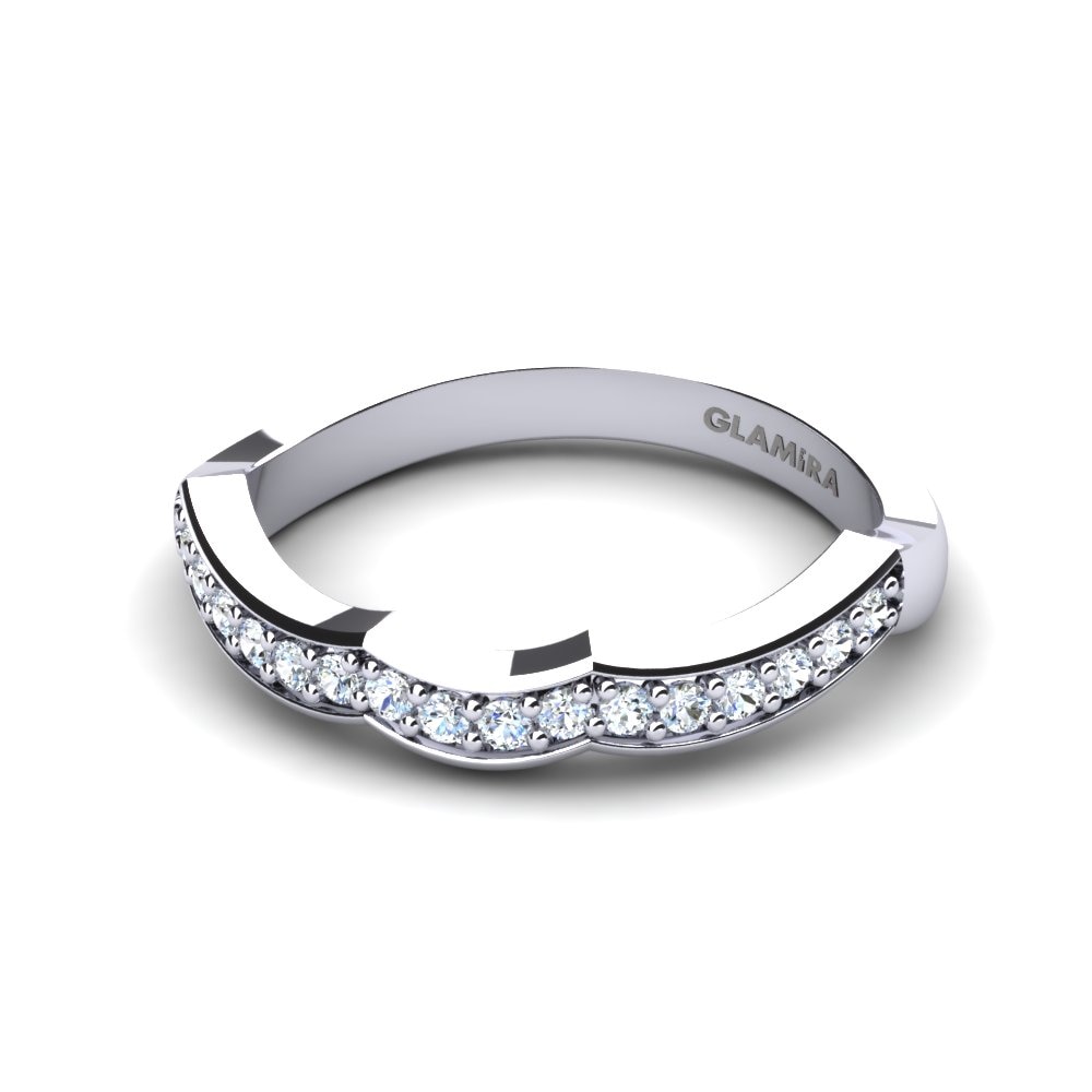 0.16 重量（克拉） 永恆戒 鑽石 鈀金 Bridal Set Puffin 戒指 B