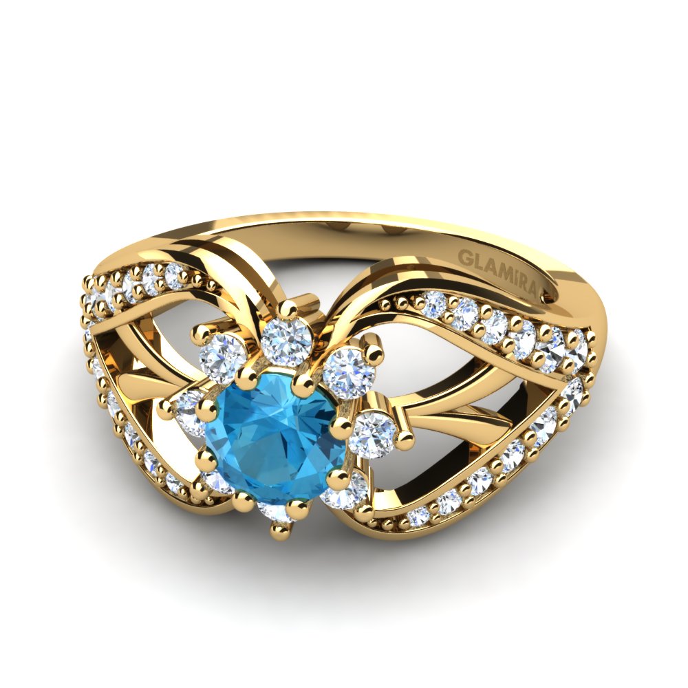 Blue Topaz Bridal Set Sumptuous Ring A