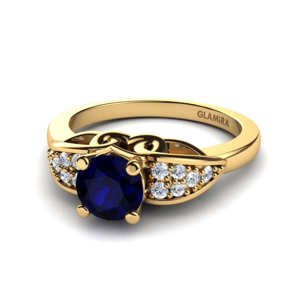 Safiro (Creado en Laboratorio) Set de Anillos Courteous Anillo A