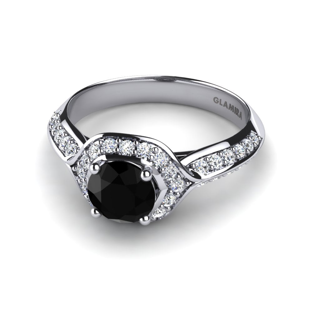 Ónix Negro Anillo de compromiso Cosette