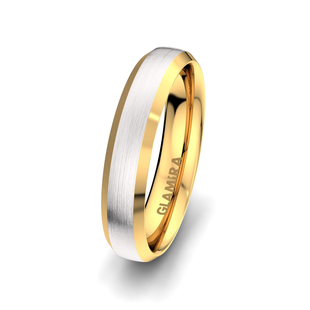 9k White & Yellow Gold Men's Ring Adore Visual 5 mm