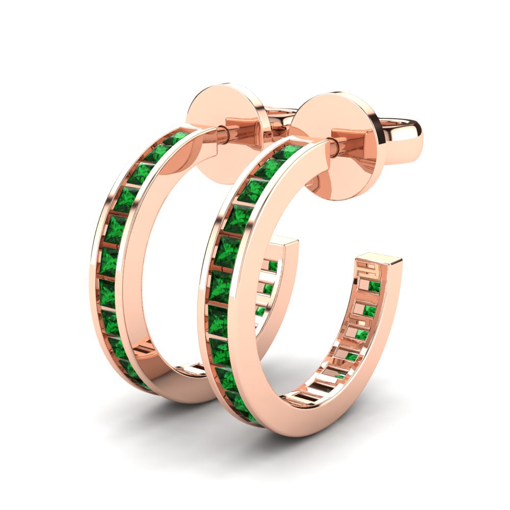 14k Oro Rosa Princesa Pendiente de mujer Adalish