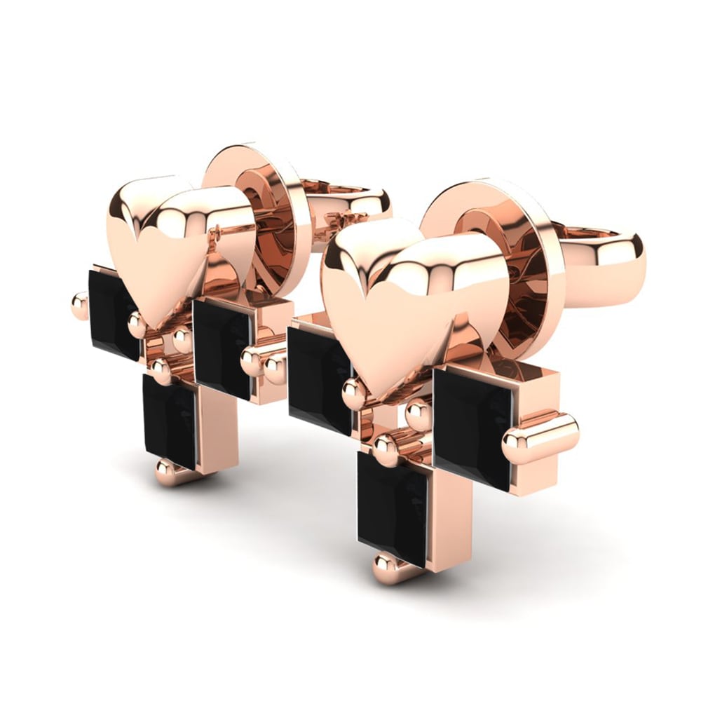 14k Oro Rosa Princesa Pendiente de mujer Addie