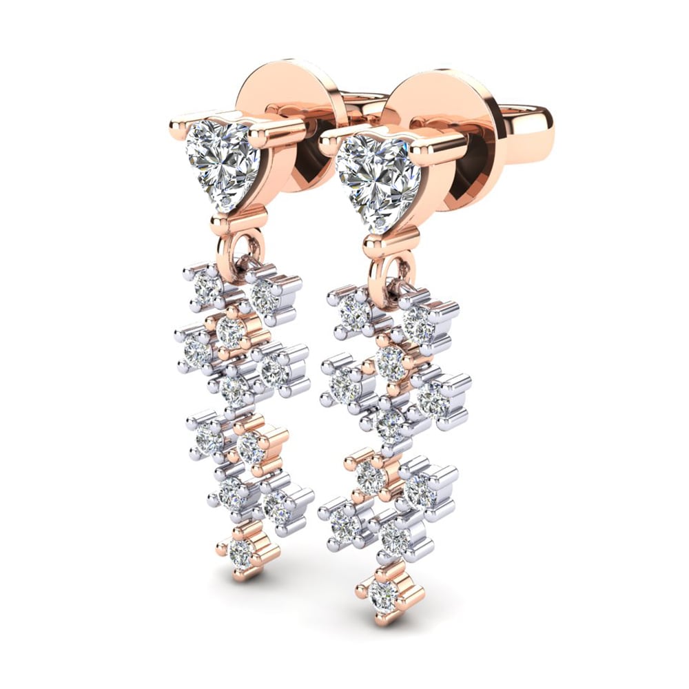18k Oro Rosa & Blanco Pendiente de mujer Addolorata