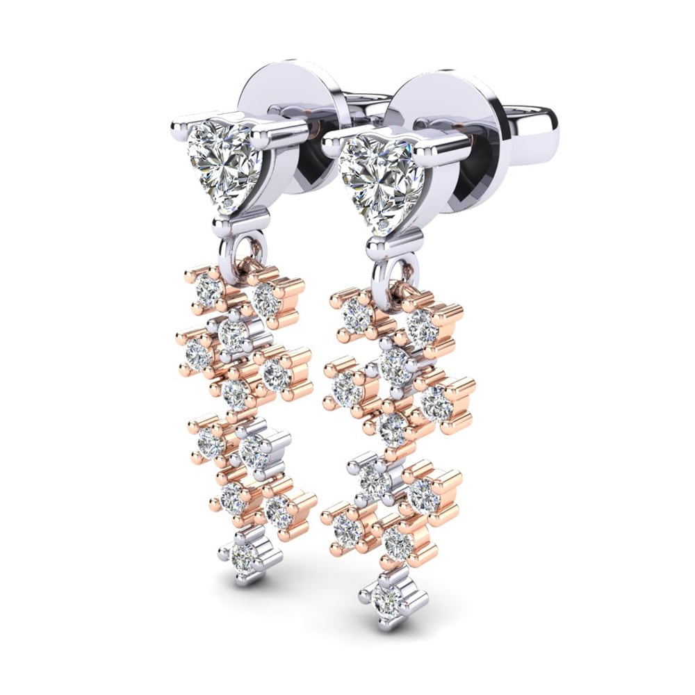 18ct White / Rose Gold Women's Earring Addolorata
