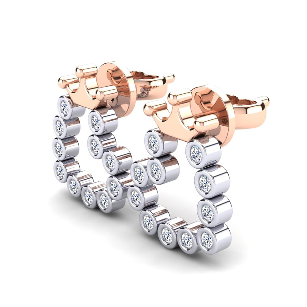 18ct Rose & White Gold Women's Earring Bayard