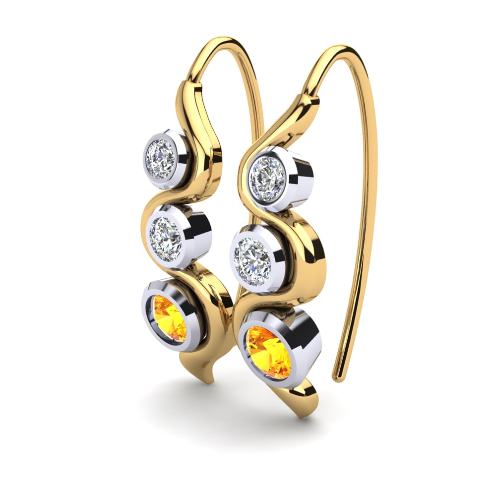 14ct Yellow & White Gold Citrine Women's Earring Alair